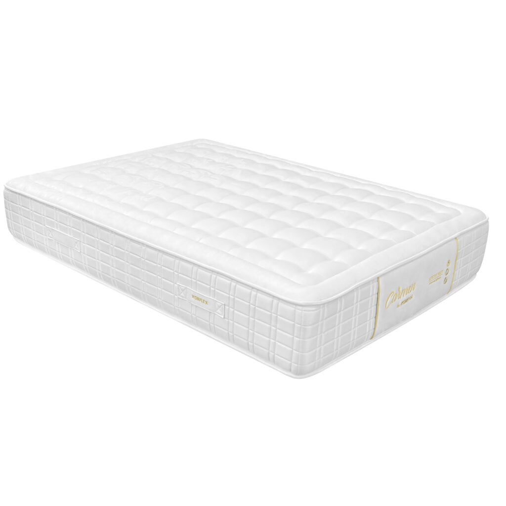 ✨ Armonía perfecta entre tecnología, confort y naturaleza Descubre el placer de dormir sobre un colchón diseñado para ofrecerte un descanso superior. Con 1482 muelles ensacados distribuidos individualmente (150×190), garantiza un soporte preciso y silencioso que se adapta a cada curva de tu cuerpo. La capa de 8 cm de viscoelástica proporciona una acogida envolvente, aliviando los puntos de presión y favoreciendo una alineación natural de la columna. Y para completar la experiencia, la fibra de camello hipoalergénica, reconocida por su capacidad termorreguladora, aporta suavidad, frescura y protección contra alérgenos. Un colchón pensado para quienes entienden que dormir bien es cuidar el cuerpo y el entorno. ✅ Estas son algunas de sus ventajas: Soporte personalizado: Los 1482 muelles ensacados se distribuyen de forma individual, adaptándose punto por punto al cuerpo y ofreciendo independencia de lechos. Adaptabilidad ergonómica: Cada muelle responde de manera autónoma a los movimientos del durmiente, mejorando el confort postural y reduciendo presiones en zonas clave. Viscoelástica de alta densidad (8 cm): Alivia la presión en hombros, caderas y espalda, favorece la circulación sanguínea y mejora la alineación de la columna. Fibra de camello hipoalergénica: Regula la temperatura corporal de forma natural, absorbe la humedad y mantiene una superficie de descanso fresca y saludable. Alto rendimiento térmico: La fibra de camello actúa como aislante térmico natural, ideal para climas variables y personas sensibles a los cambios de temperatura. Transpirabilidad multicapa: La combinación de muelles, viscoelástica y fibras naturales favorece la ventilación interna, evitando acumulación de calor y humedad. Entorno higiénico y saludable: Los materiales son hipoalergénicos, resistentes a ácaros, bacterias y libres de sustancias nocivas. Estructura silenciosa y duradera: El sistema de muelles encapsulados evita ruidos mecánicos, mantiene el rendimiento a lo largo del tiempo y reduce el desgaste por uso. Compatibilidad con bases universales: Puede utilizarse sobre bases tapizadas, somieres fijos o articulados sin afectar su funcionalidad. Certificaciones de calidad (opcional): Compatible con estándares como Oeko-Tex®, CertiPUR® o REACH para validar la seguridad de los materiales utilizados.