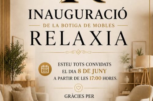 💙 RELAXIA ANDORRA — Finalment ha arribat el dia!   Després de mesos de feina, il·lusió i dedicació, aquest dilluns 8 de juny a les 17 hores inaugurem oficialment la nostra nova botiga de descans a Andorra la Vella. Un espai creat perquè pugueu descobrir el millor del nostre saber fer, amb matalassos d’alta qualitat, canapès, coixins, sofàs, mobiliari i tot allò que transforma una casa en un lloc on viure bé… i descansar-hi millor. Us esperem a partir de les 17 h per obrir plegats aquesta nova etapa. Serà un plaer rebre-us, explicar-vos totes les novetats i compartir amb vosaltres aquest projecte que neix amb una idea molt clara: El bon descans és salut, i la qualitat a bon preu és innegociable. Ja ens veurem dilluns! RELAXIA ANDORRA — Carrer de la Sardana, 21 baixos. #RelaxiaAndorra #Inauguració #DescansDeQualitat #Benestar #AndorraLaVella Nota: Dimarts en horari de botiga obert al públic.